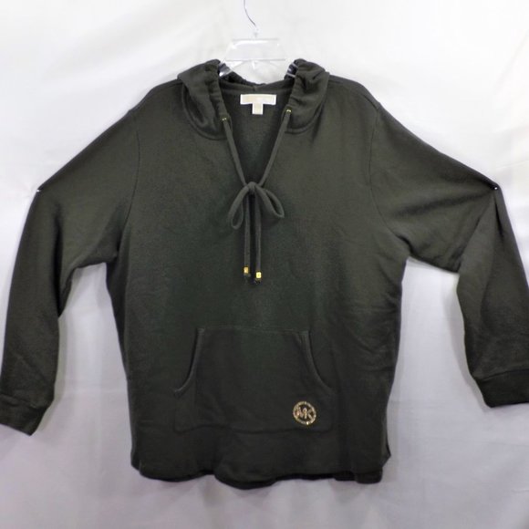 MICHAEL Michael Kors Tops - LN MICHAEL Michael Kors Green Long Sleeve Logo Drawstring Pullover Hoodie Top 2X